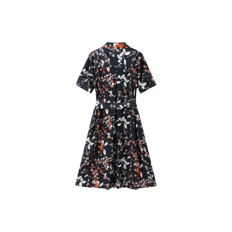 H YXIANG Short Sleeved Dresses Women's Red Plum-1