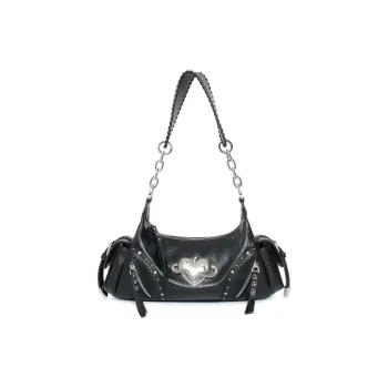 VFVF BAG OFFICAL Eco-Friendly PU Black Fairy Tale Shoulder Bag Women's Black/White/Purple/Denim
