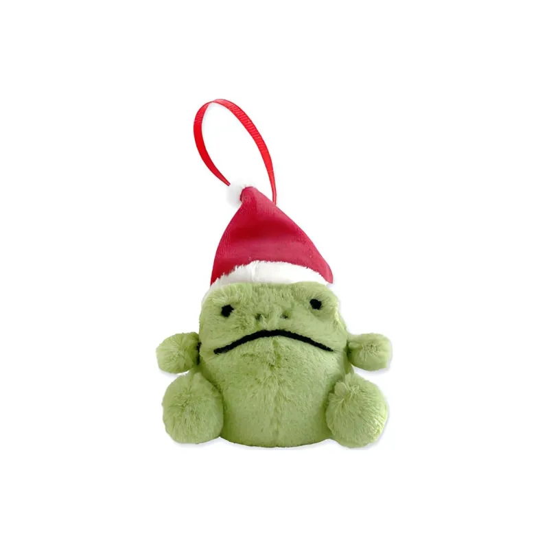 JELLYCAT Christmas Series Riki Rain Frog Ornament Dolls Plush Pendant 8cm Height In Sitting Posture-0