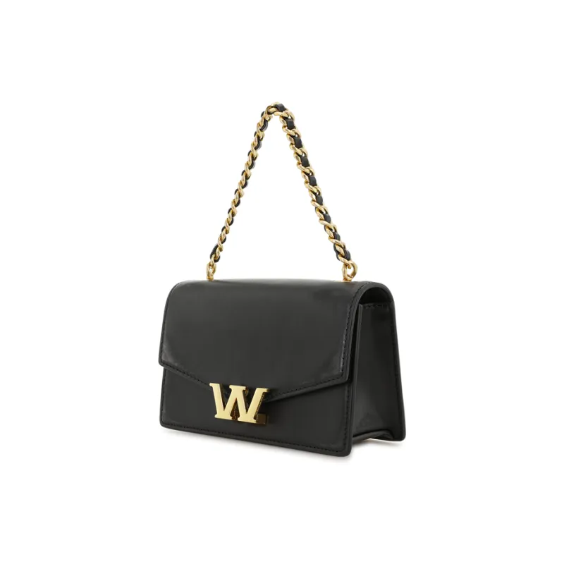 Alexander Wang W Legacy Imitation Vintage Leather One Shoulder Handbags Mini Women's Black/Gold-2