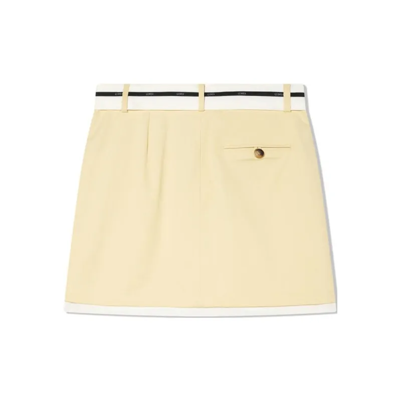 COVERINS Casual Short Skirts Women's Light Yellow-1
