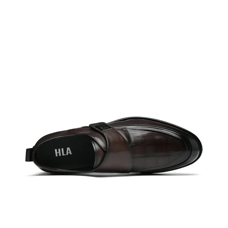 HLA Casual Business Formal Leather Shoes Genuine Leather Wedding Groom Derby Shoes Men's-9