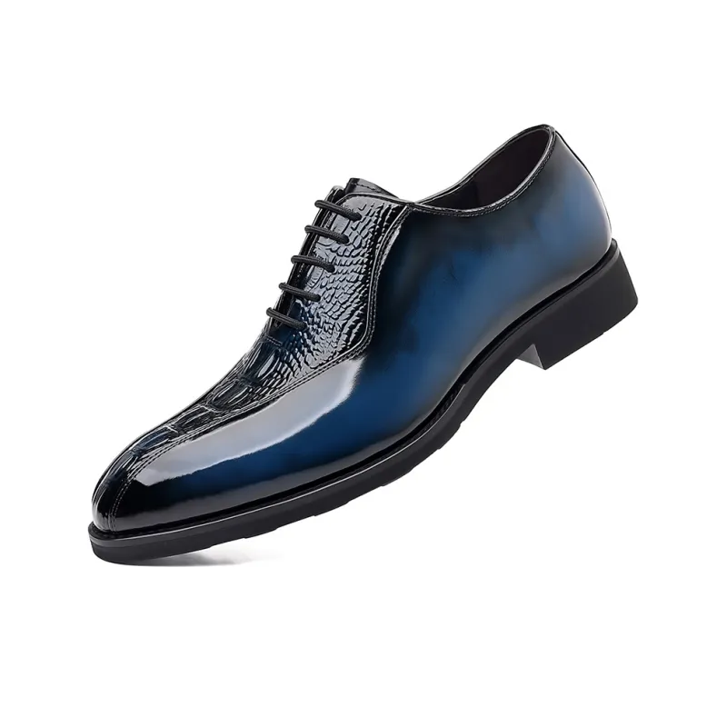 MODENGPAN Dress Shoes Men Low Top Brown/Black/Blue-2