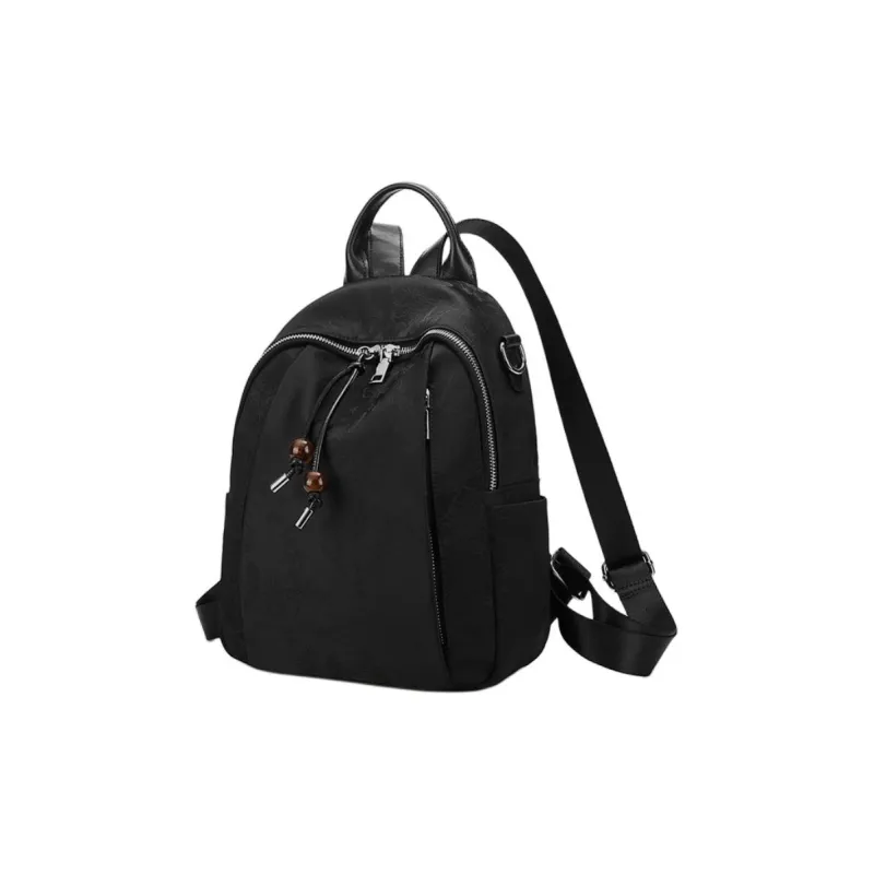 ST&SAT Fabric Backpack Large Size Women's Elegant Black/Dreamy Silver-1