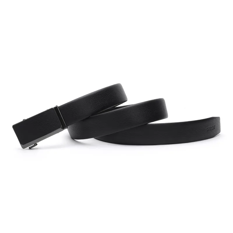 Satchi Sanduo Belt Automatic Buckle With Leather Strap Alloy Buckle Cow Leather Leather Belts Men's Black Width 3.55CM-2