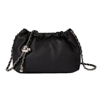 ST&SAT Top Grain Cow Leather Crossbody Bag Shoulder Bag Large Size Women's Elegant White/Elegant Black