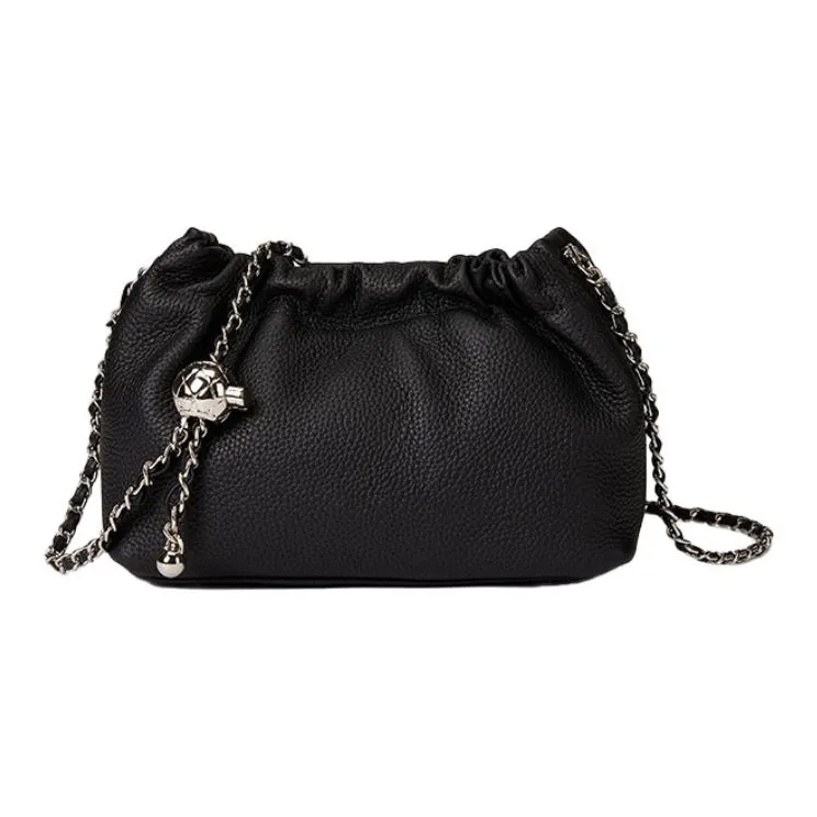 ST&SAT Top Grain Cow Leather Crossbody Bag Shoulder Bag Large Size Women's Elegant White/Elegant Black-4