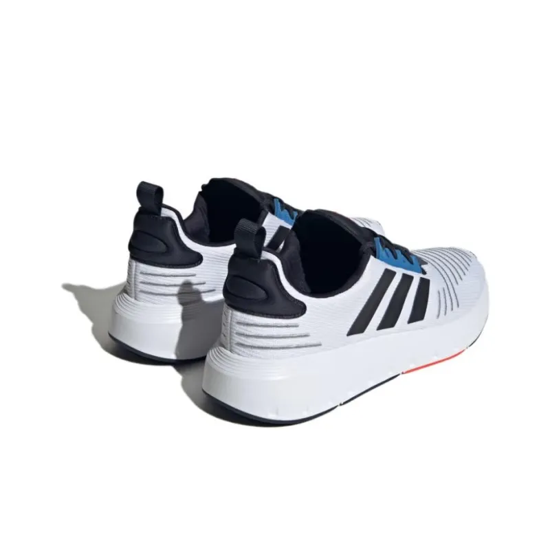 Adidas Swift Run Shock Absorbers With Slip Resistant Features Low Top Casual Running Shoes Men's White Black Blue-2