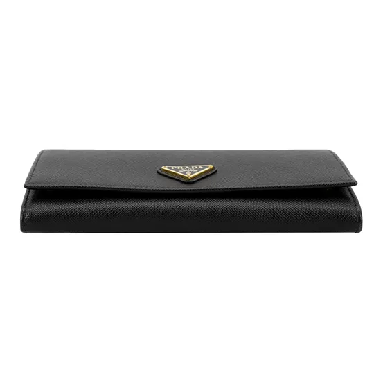 PRADA Leather Wallet Unisex Black-5