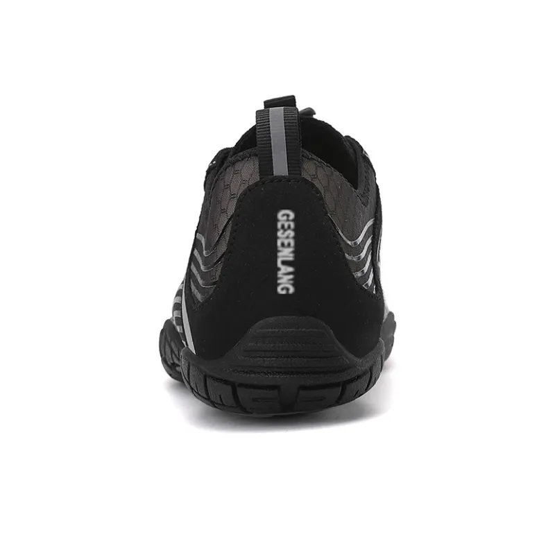 GESENLANG Slip Resistant, Breathable, Quick Dry River Trekking Shoes Men's Black White-2