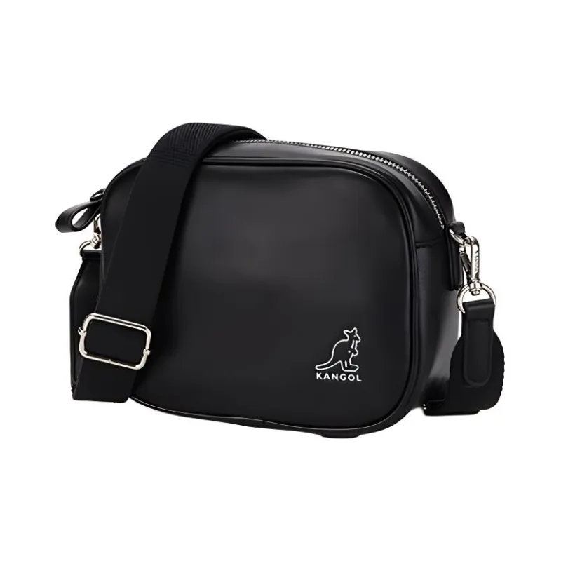 KANGOL Synthetic Leather Shoulder Bag Crossbody Bag Women's Black-1