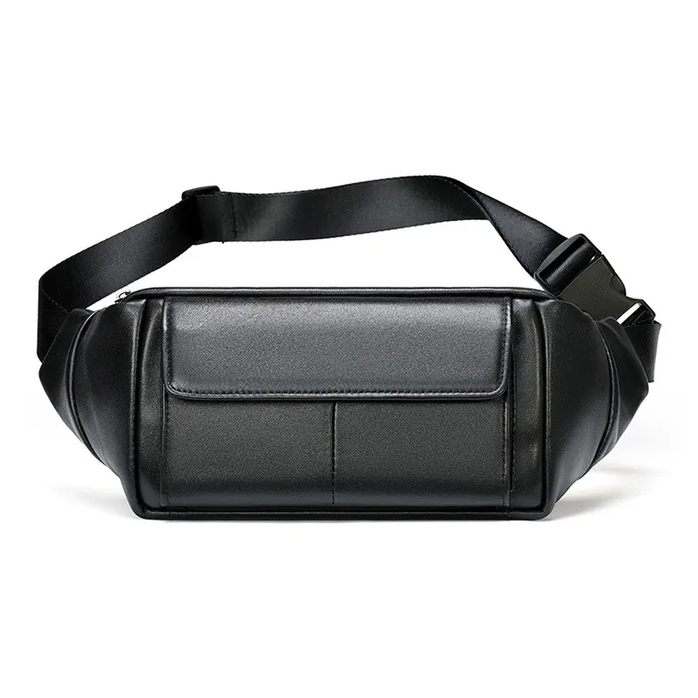 DOSRFINI Sheepskin Fanny Pack Medium Size Men's Black-1