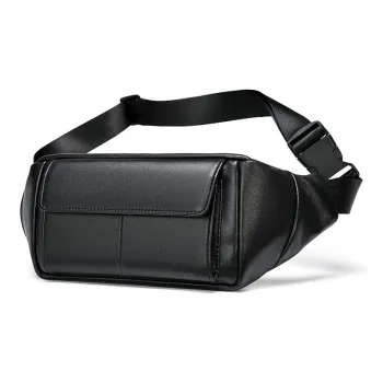 DOSRFINI Sheepskin Fanny Pack Medium Size Men's Black