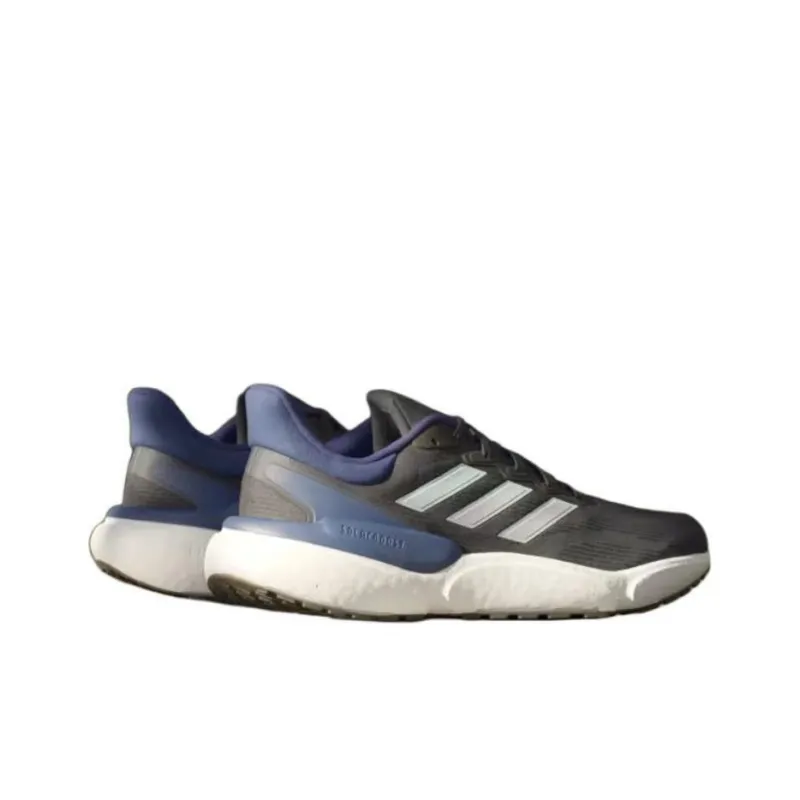 Adidas Solarboost 5 Cushioned Slip-Resistant Low-Top Casual Running Shoes Men's Black Blue-2