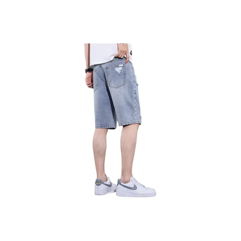 【dme】 Denim Shorts Men's Light Blue-1