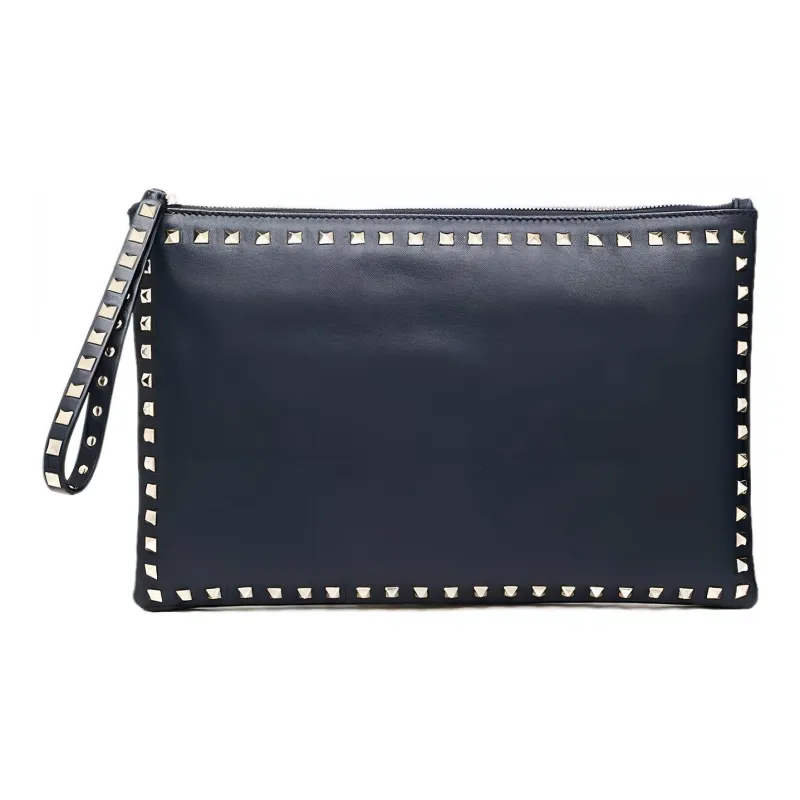 Valentino Leather Clutch Women's Navy-0