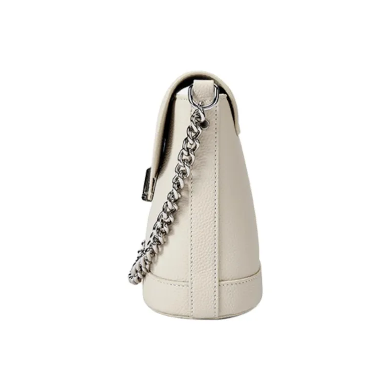 ST&SAT Top Grain Cow Leather Crossbody Bag Small Size Women's Elegant White/Elegant Black-2