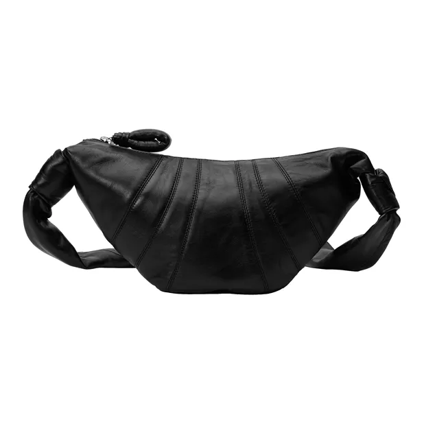 Lemaire Croissant Series Sheepskin Croissant Bag Crossbody Bag Shoulder Bag Unisex Black-2