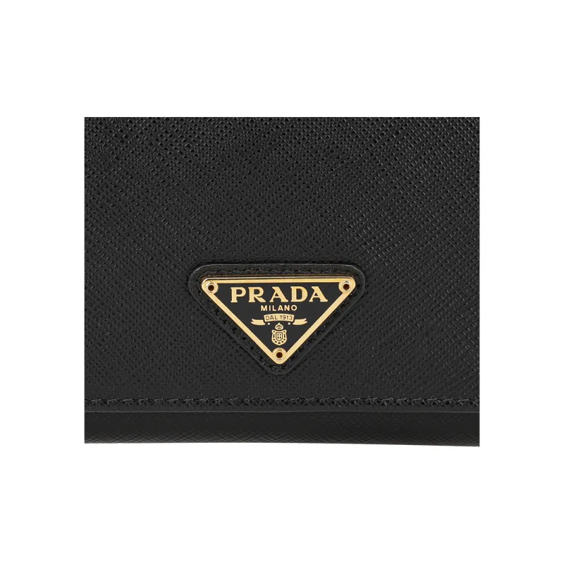 PRADA Leather Wallet Unisex Black-7