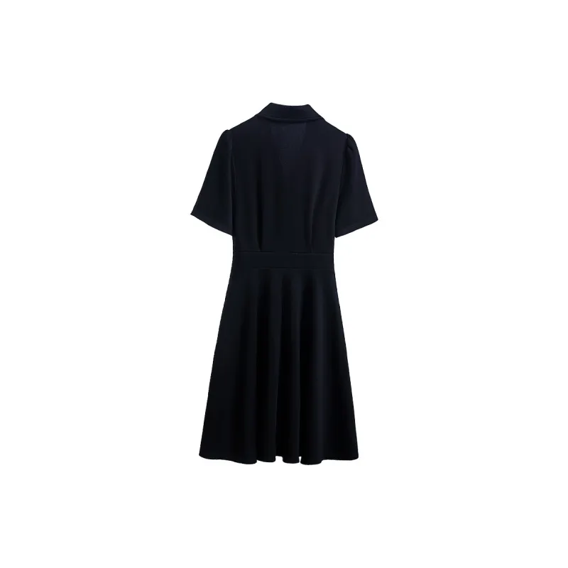 Cypress House Short Sleeved Dress Women's Black-1