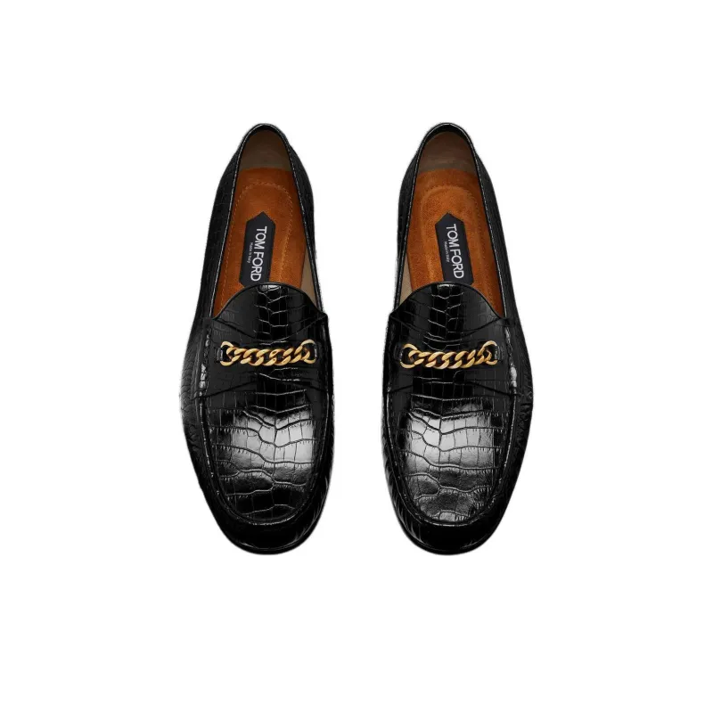 TOM FORD York Chain Loafers Men's Black-3