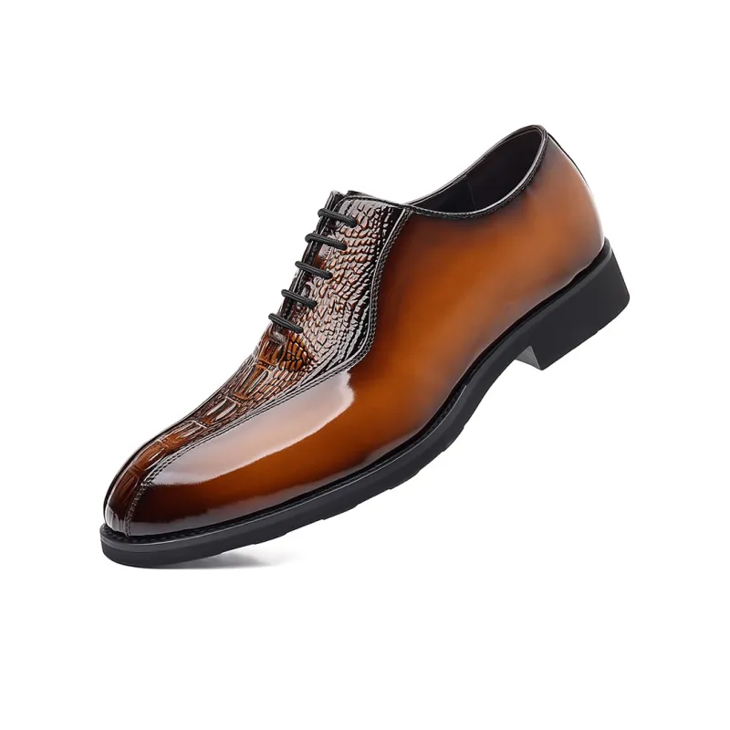 MODENGPAN Dress Shoes Men Low Top Brown/Black/Blue-6