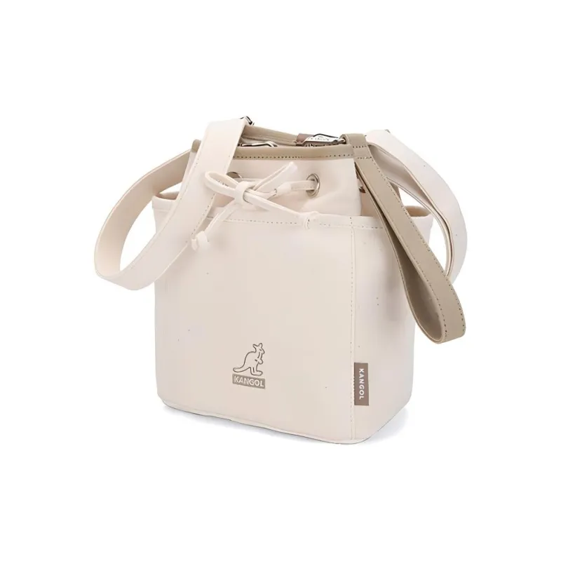 KANGOL Cotton Patchwork Canvas Canvas Bag Bucket Bag Handbag Women's Beige-1