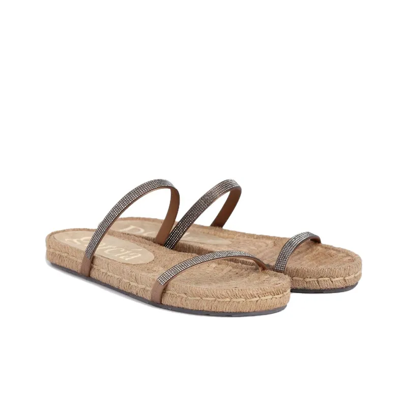 Pedro García Crystal Abrasion-Resistant Slide Slippers Women's Brown-2