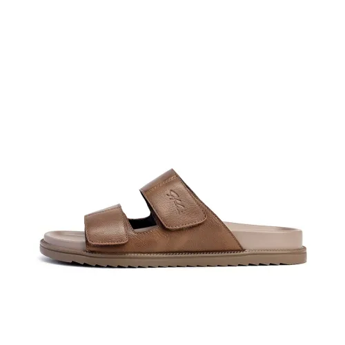 Satchi Quick-Drying Slip-Resistant Abrasion-Resistant Odor-Resistant Slide Slippers Men's Brown