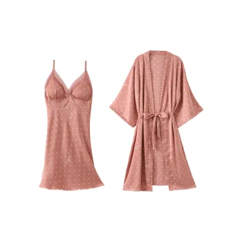 Flowers In Water Pajama Set Women's Cameo Brown