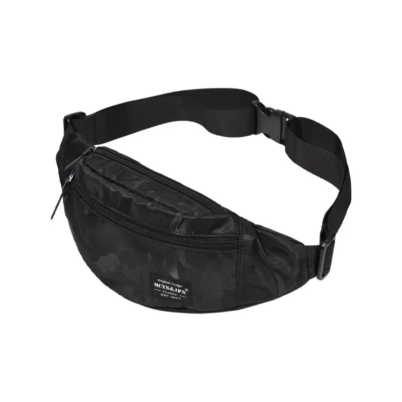 Yohji Kimura Oxford Crossbody Bag, One Shoulder Sling Bag Trumpets Men's Camouflage Black/Black-1