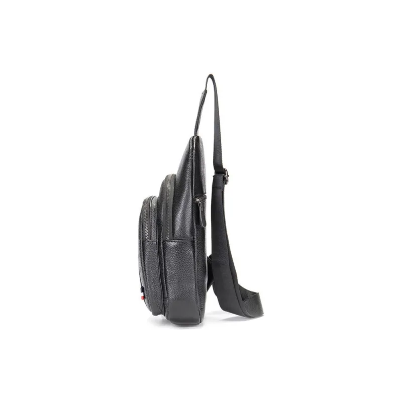 DOSRFINI Cow Leather Crossbody Sling Bag Regular Men's Black-1