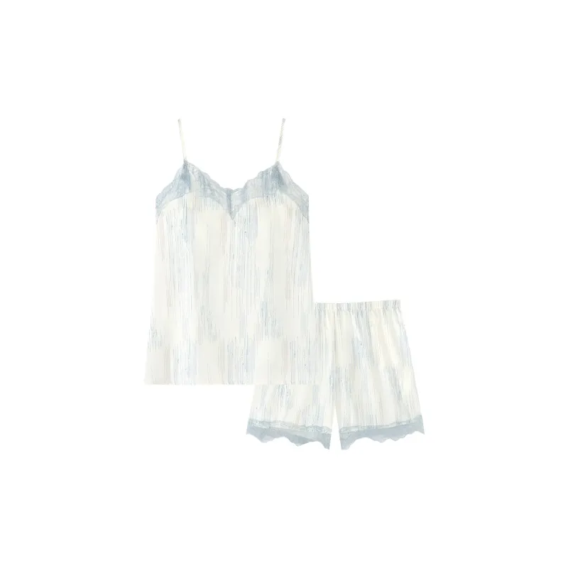 Han Ziduo Pajama Set Women's Tie Dye Blue-0