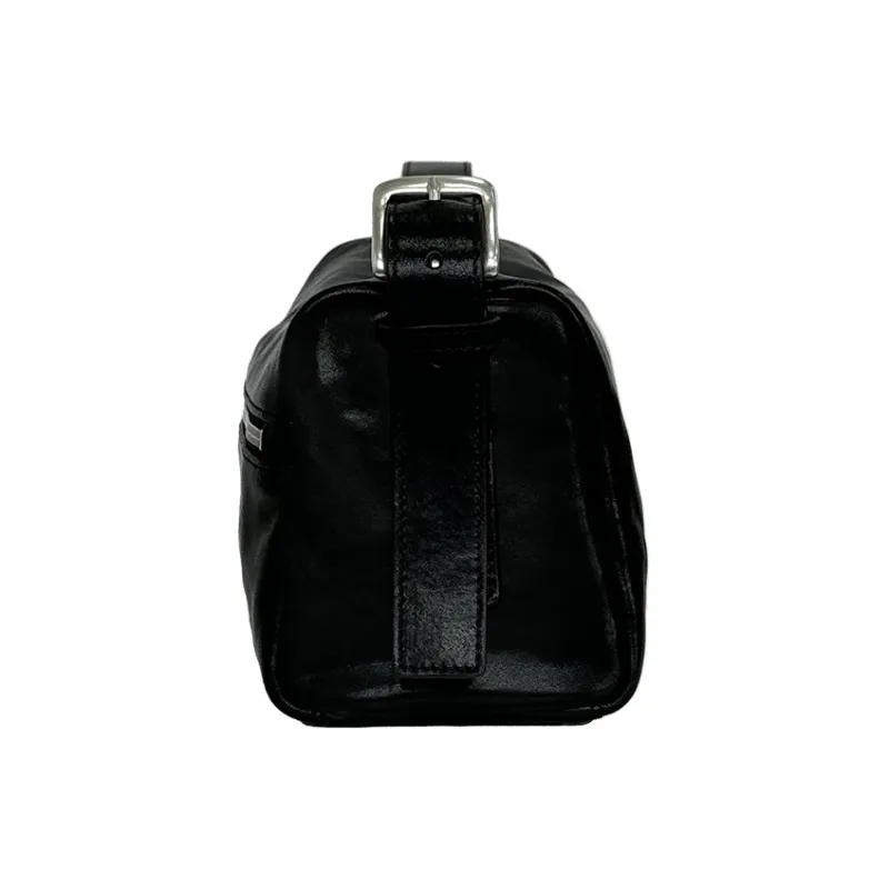 MR'GUFA Vegetable Tanned Cow Leather Vintage Inspired Backpack Unisex Classic Black-3