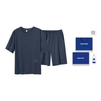 Floating Light Islands Pajama Set Men's Dusty Blue