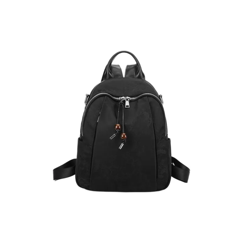ST&SAT Fabric Backpack Large Size Women's Elegant Black/Dreamy Silver-0