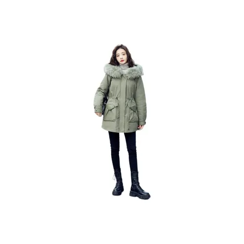 Yi Mengyuan Down Jackets Women's Turquoise Gray Green