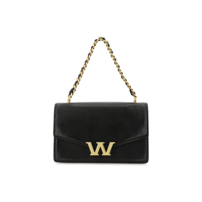 Alexander Wang W Legacy Imitation Vintage Leather One Shoulder Handbags Mini Women's Black/Gold-1
