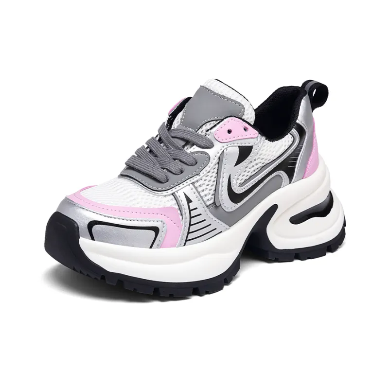 NRDROFFICIAL Height Increasing Breathable Low-Top Chunky Sneakers Women's-0