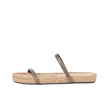 Pedro García Crystal Abrasion-Resistant Slide Slippers Women's Brown