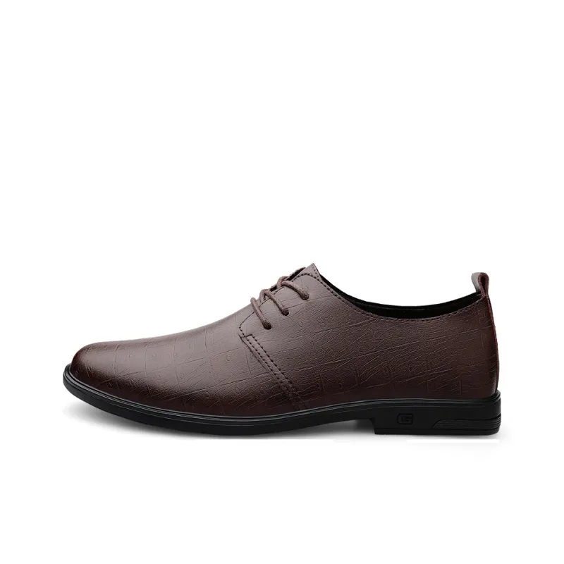 Abango Dress Shoes Men Low Top Black/Brown-5