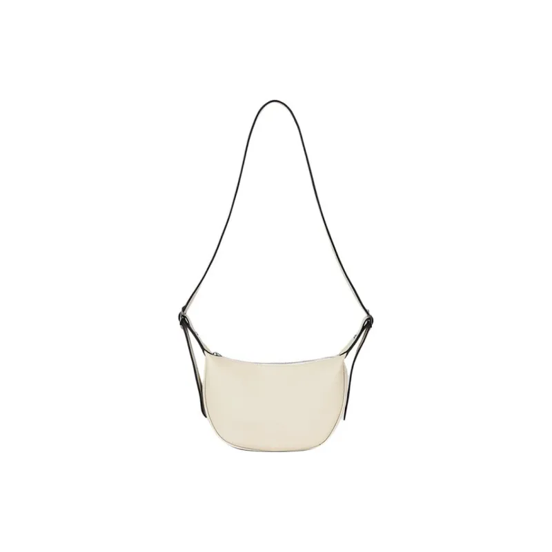 ST&SAT Top Grain Cow Leather Shoulder Bag Crossbody Bag Medium Size Women's Elegant White/Khaki-0