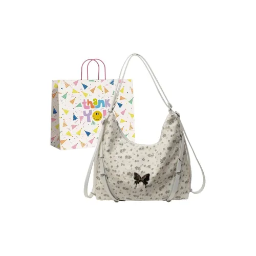 Three ducklings Shoulder Bags Off White+Shopping Bag