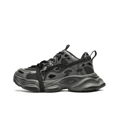 OUBT Slip Resistant, Abrasion Resistant, Breathable, Lightweight, Height Increasing Low Top Chunky Sneakers Unisex