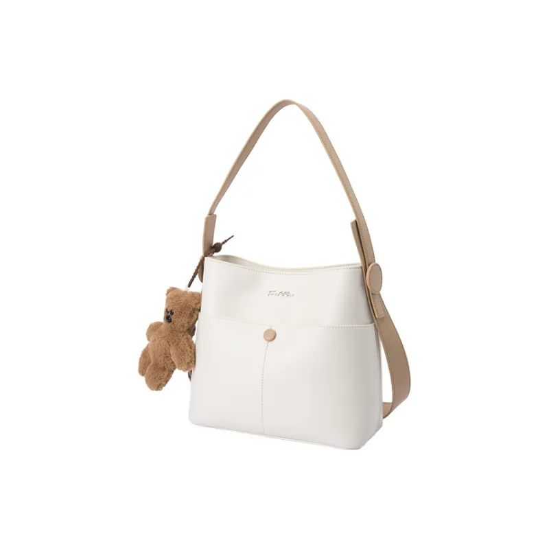 SEM/R PVC Crossbody Bag, Commute Handbag, Shoulder Bag Women's Milk White 10501, Khaki 50604, Caramel Brown 51101-1