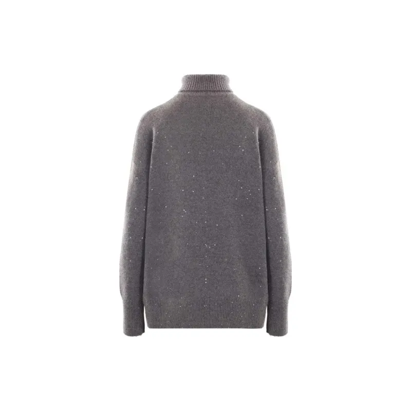 Brunello Cucinelli Turtleneck Sequin Embellished Knitted Jumper-1