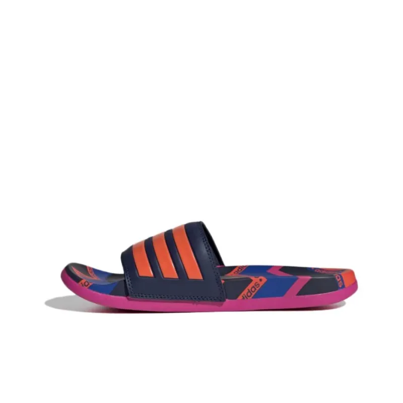 Adidas Adilette Slip-Resistant Quick Dry Slide Slippers Women's Blue-orange-red-1