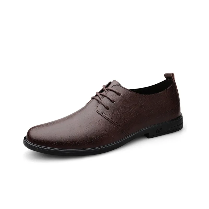 Abango Dress Shoes Men Low Top Black/Brown-6