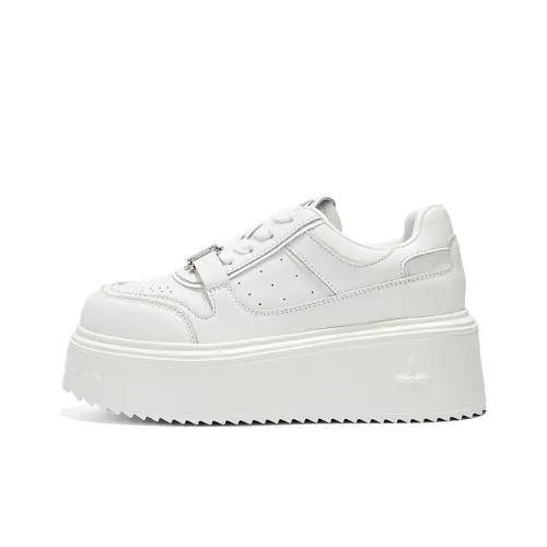 BURGELY Skateboard Shoes Women's Low-Top White