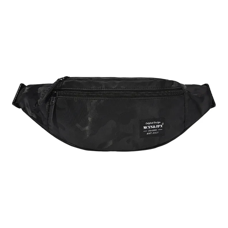 Yohji Kimura Oxford Crossbody Bag, One Shoulder Sling Bag Trumpets Men's Camouflage Black/Black-0